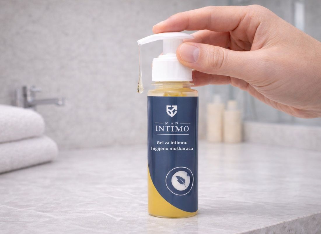 osoba koristi man intimo gel
